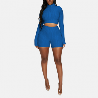 Zipper tops and sexy elastic shorts fashion sets