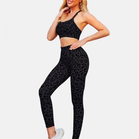 Sexy leopard design yoga fitness sets customized