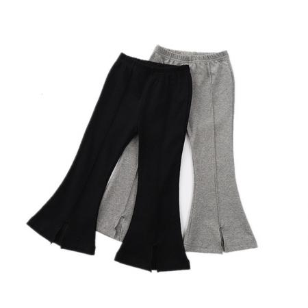Kids boot cut Pants for Girls casual trousers Children Pure Color Cotton clothing flare design