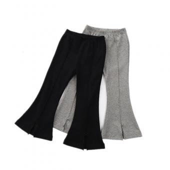 Kids boot cut Pants for Girls casual trousers Children Pure Color Cotton clothing flare design